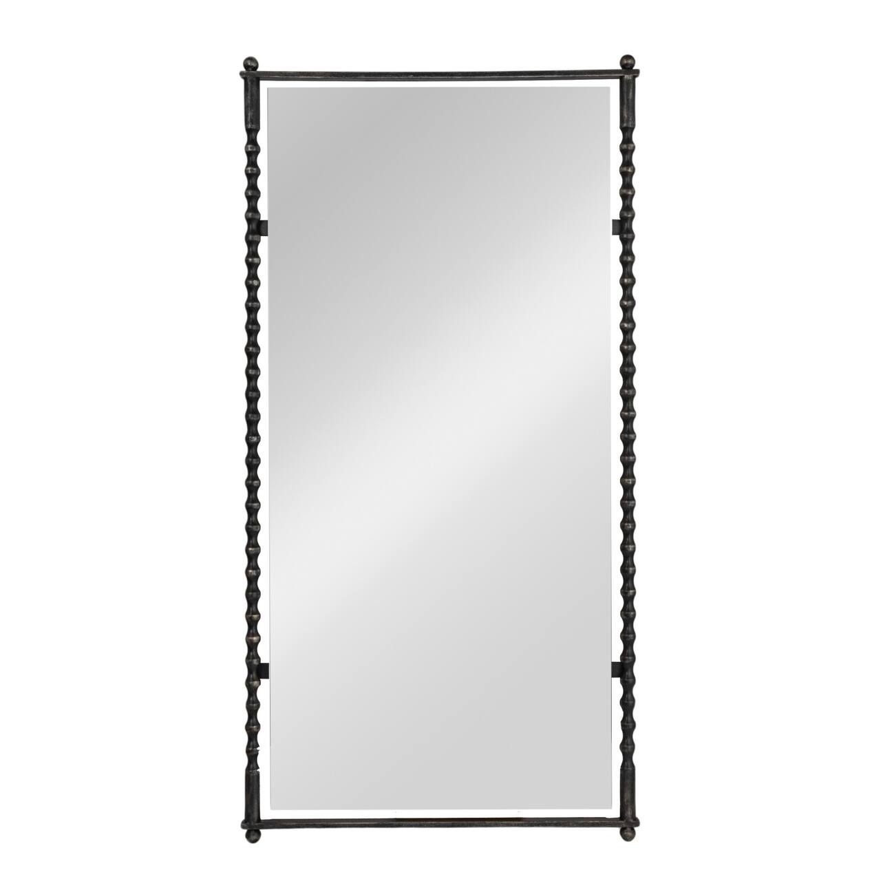 Hello Honey® 47.25" Black Cast Metal Framed Tall Wall Mirror